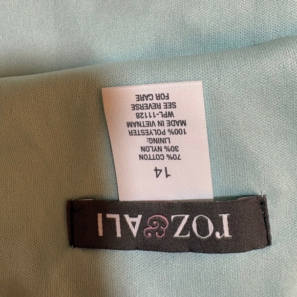 Light Turquoise knee-length lace skirt Size 14 - Picture 6 of 7